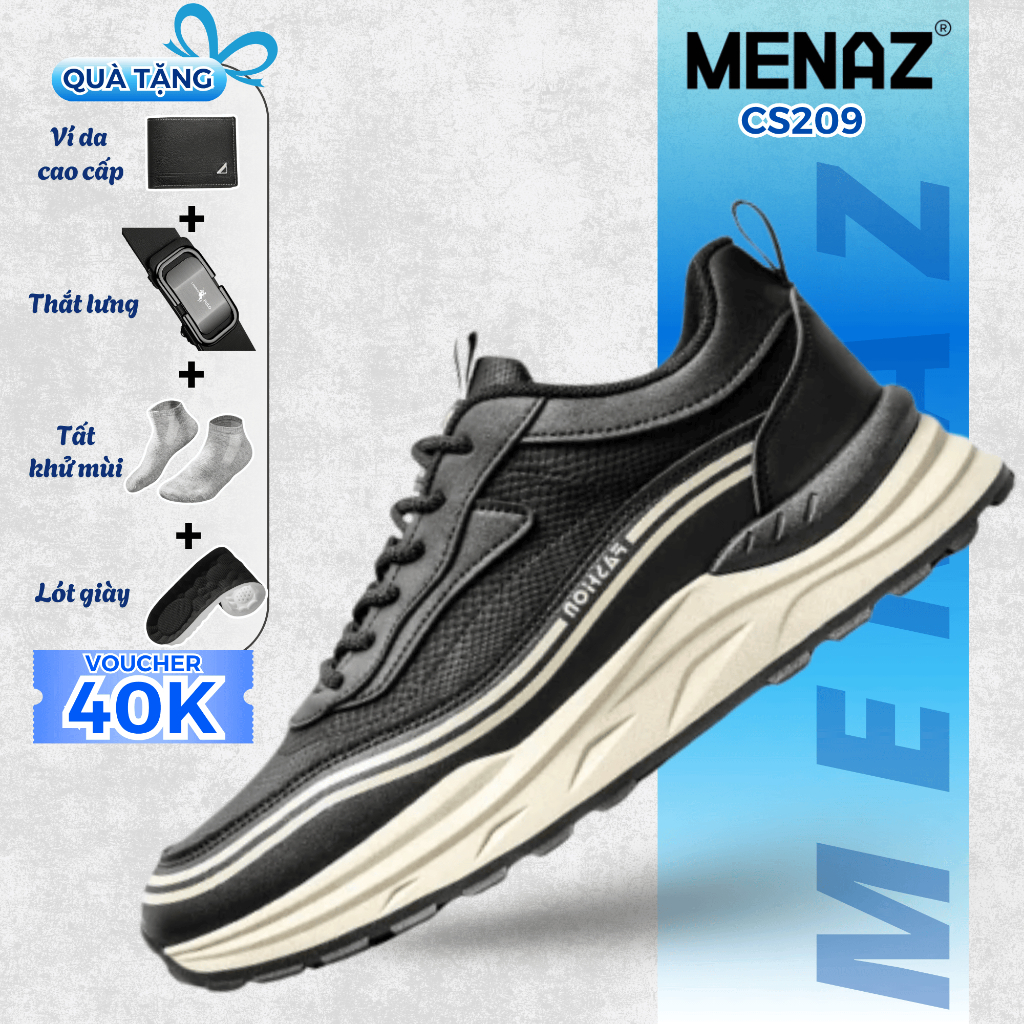 CS209 MENAZ Men's Sneaker Shoes with Natural Rubber Sole, Soft ...