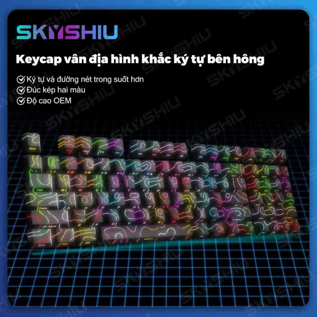 SKYSHIU pro 4.0 Keycap with topo terrain pattern design, suitable for ...