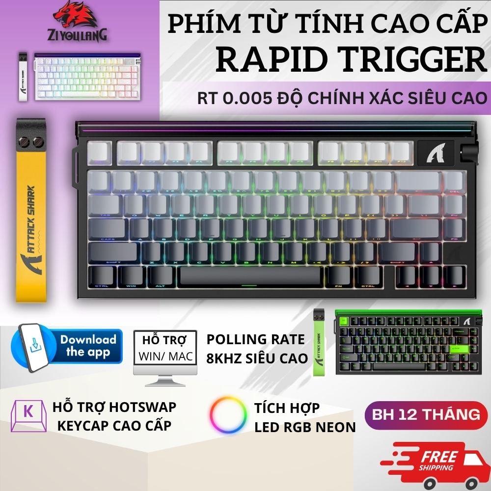 Ziyoulang Attack Shark R85HE Mechanical Keyboard - Magnetic Shaft 0 ...