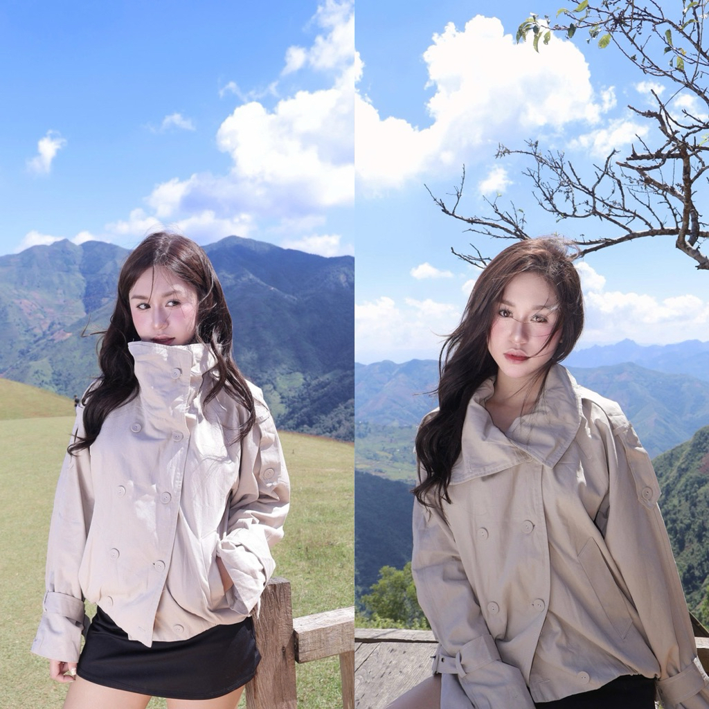 [WOAA.STU] Jacket mango khaki 2 layers of standard buttons | Shopee ...