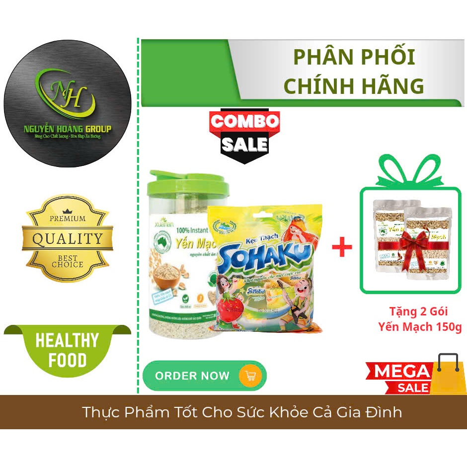 COMBO - 1 BOX OF XUAN AN Instant Oats 800g AND 1 PACK OF Son Hai Jelly ...