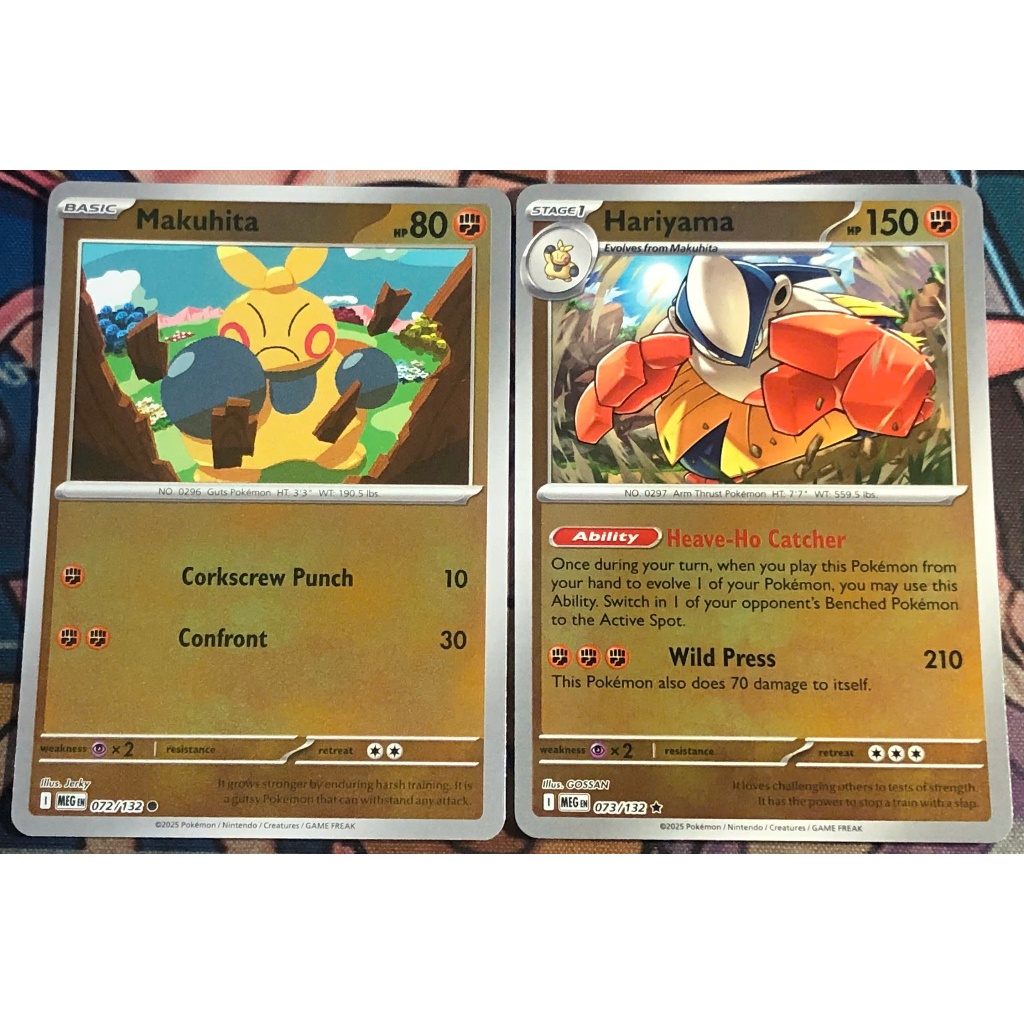 KW2 Pokemon] [EN] Combo 2 Cards Hariyama 073/132, Makuhita 072/132 - MEGEN  | Shopee Singapore