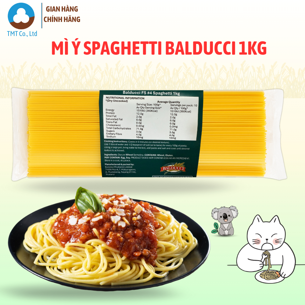 Balducci No.4 spaghetti, 1kg large bag, round, non-GMO | Shopee Singapore