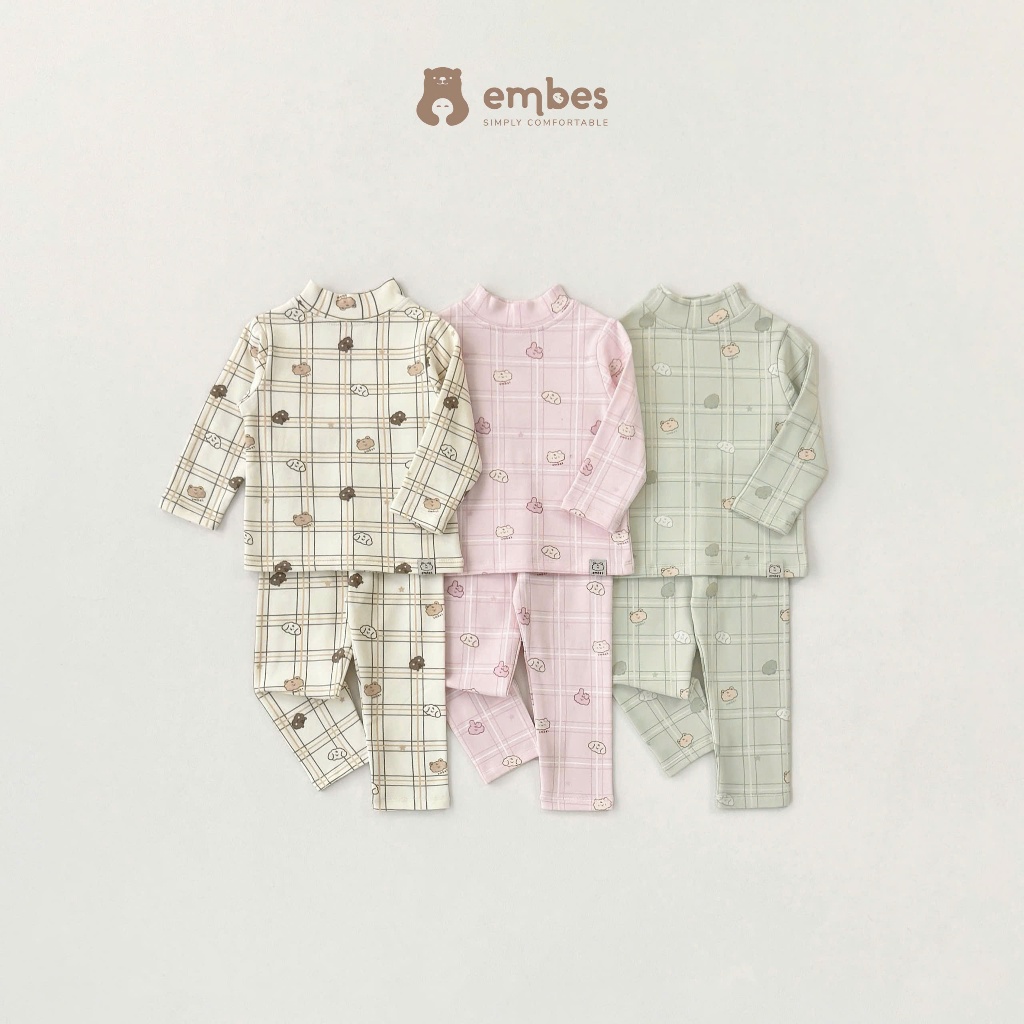 Embes Baby 3-Inch Overprint Thermal Clothing Set, Thin Cotton Woven ...