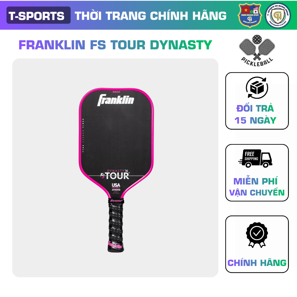 Franklin FS Tour Dynasty 16mm Pickleball Racket: Raw T700 Carbon Fiber ...
