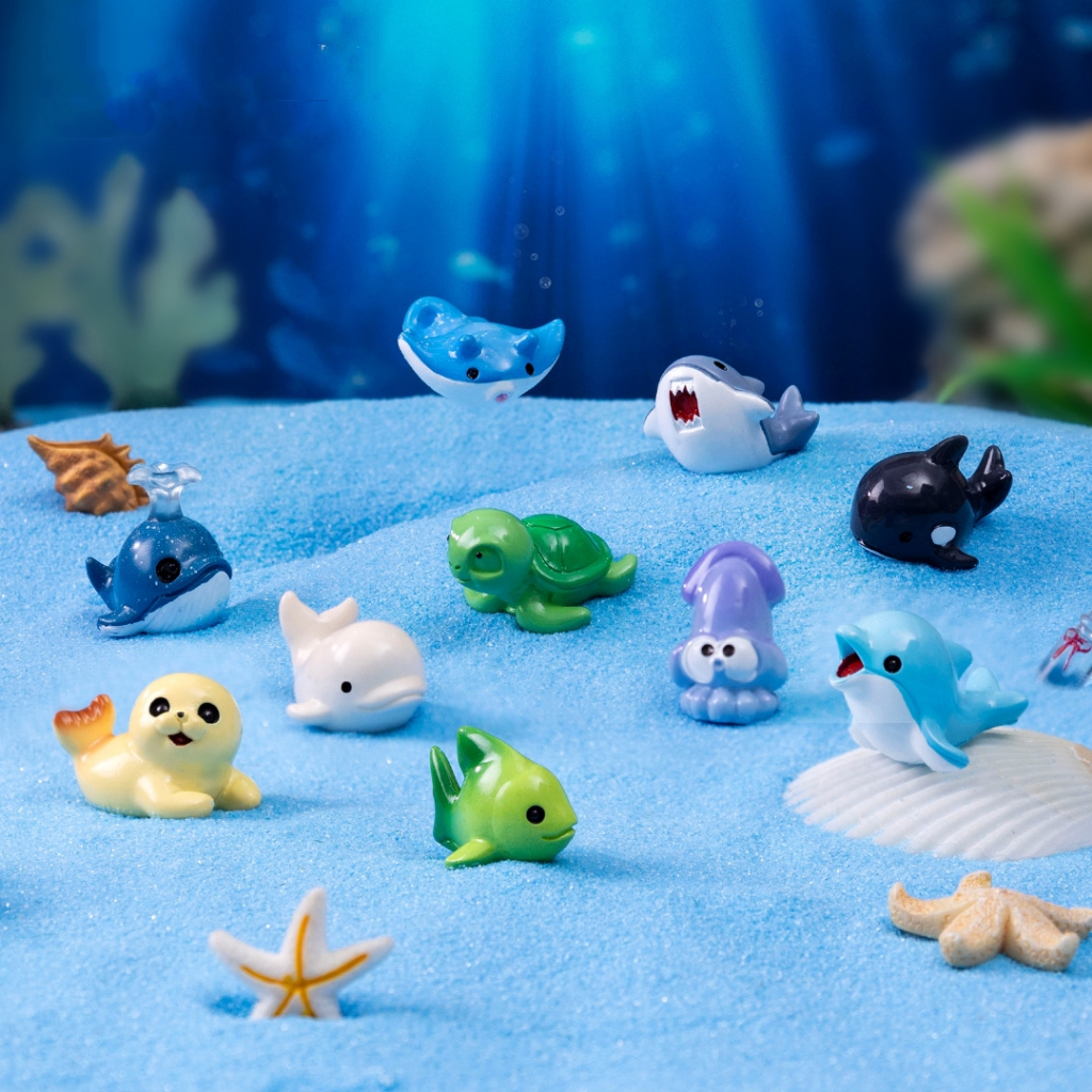 Models of sea fish, dolphins, and ocean sea creatures to decorate ...