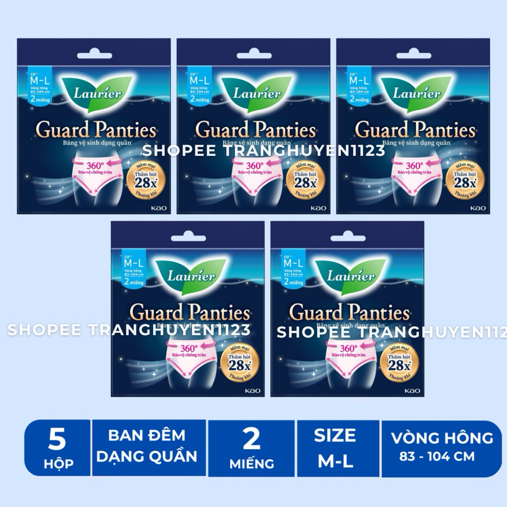 COMBO 5 BOXES OF LAURIER GUARD PANTIES SIZE M-L BOX OF 2 PIECES ...