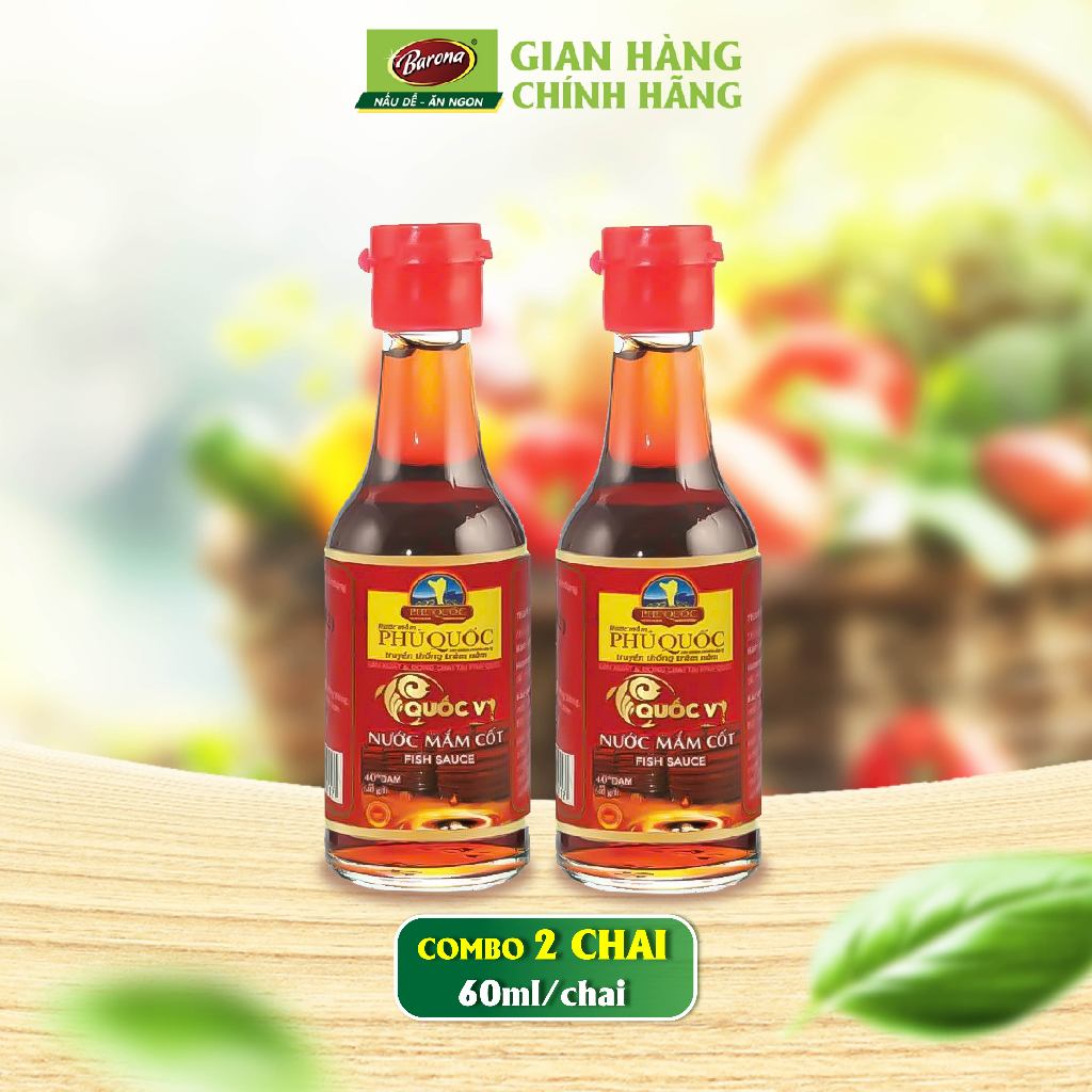 Combo of 2 bottles of Quoc Vi fish sauce 60ml 40 protein | Shopee Singapore