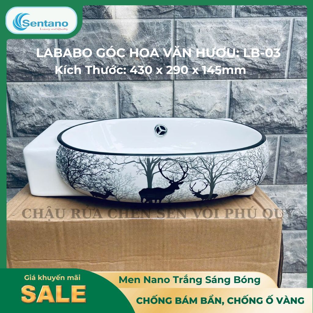 Ceramic Corner Hanging Lavabo with Deer Shape Nano Enamel Anti-Stain ...