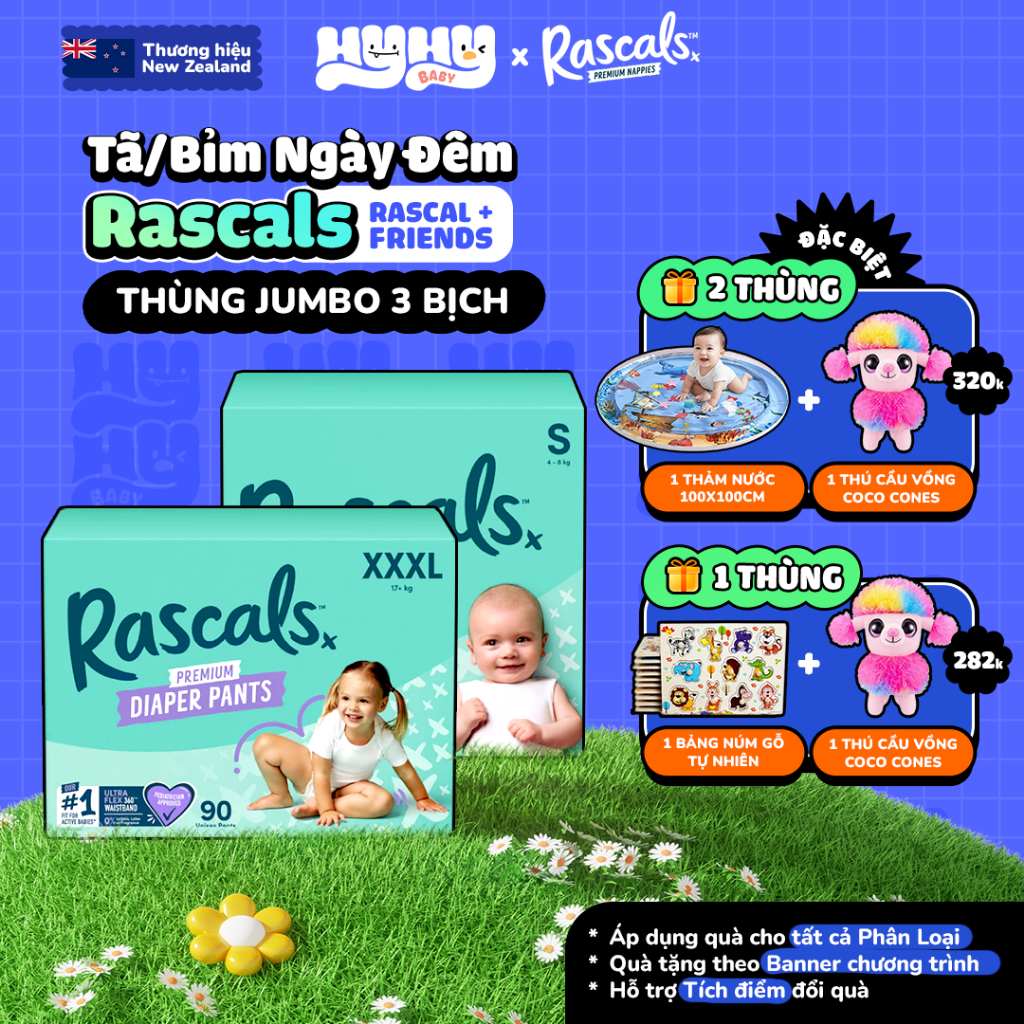 [3-PACK BOX] NewZealand Premium Rascal + Friends Diapers, Rascals ...