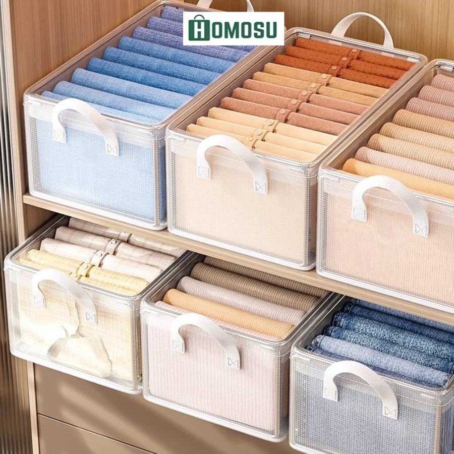 PVC Mesh Fabric Box for Clothes, Foldable Steel Frame Clothes Storage ...