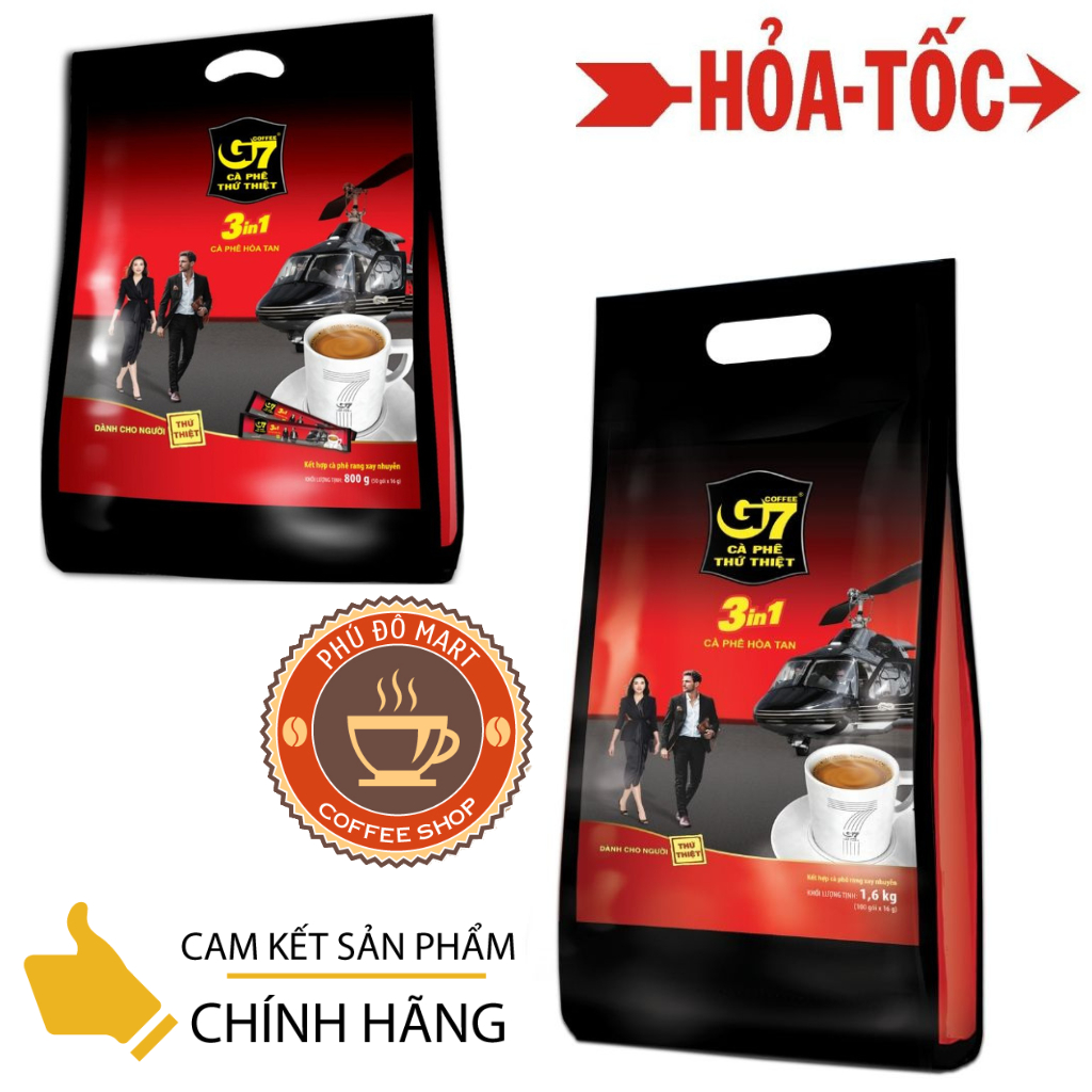 G7 Instant Milk Coffee 3in1 Bag of 100 Long Packs / Bag of 50 Square ...