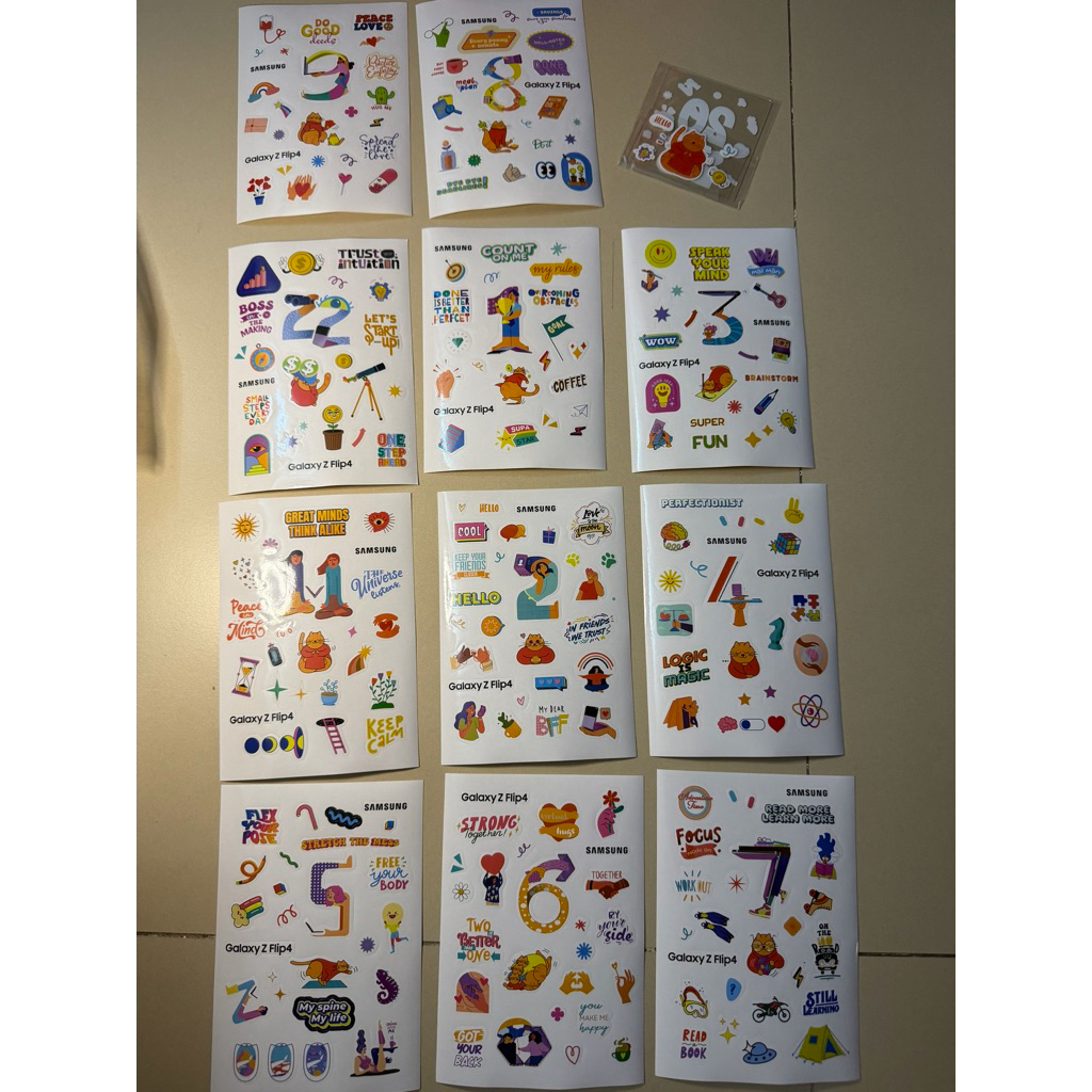 Full Set of 12 Stickers for Samsung Galaxy Z Flip 4 Samfans Offline ...