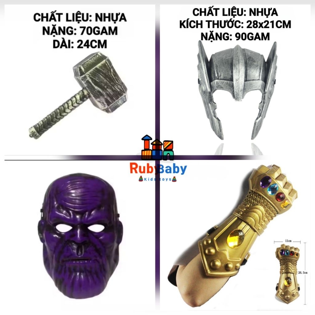 Toy thor Hammer, Thanos Costume Mask, Captain America Shield | Shopee ...