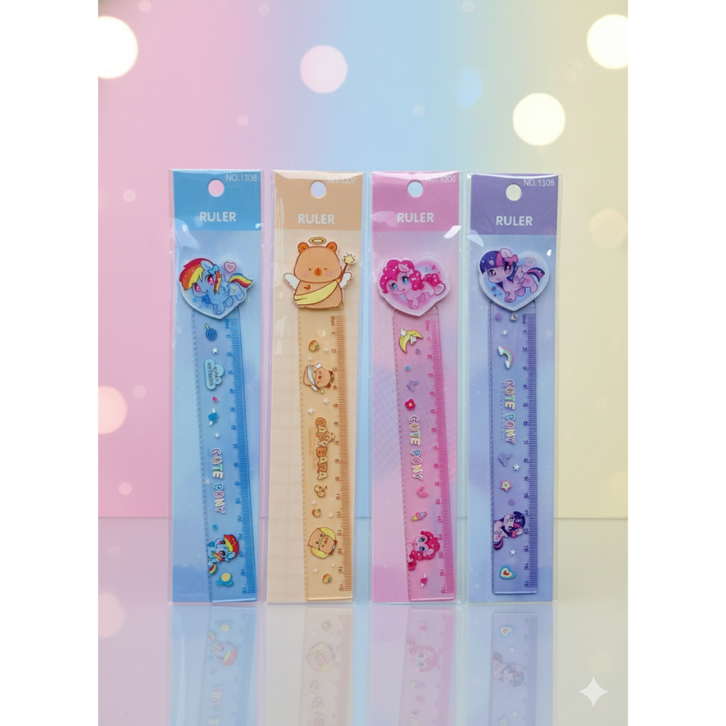 Combo of 2 transparent rulers with many adorable patterns (Capybara, My ...