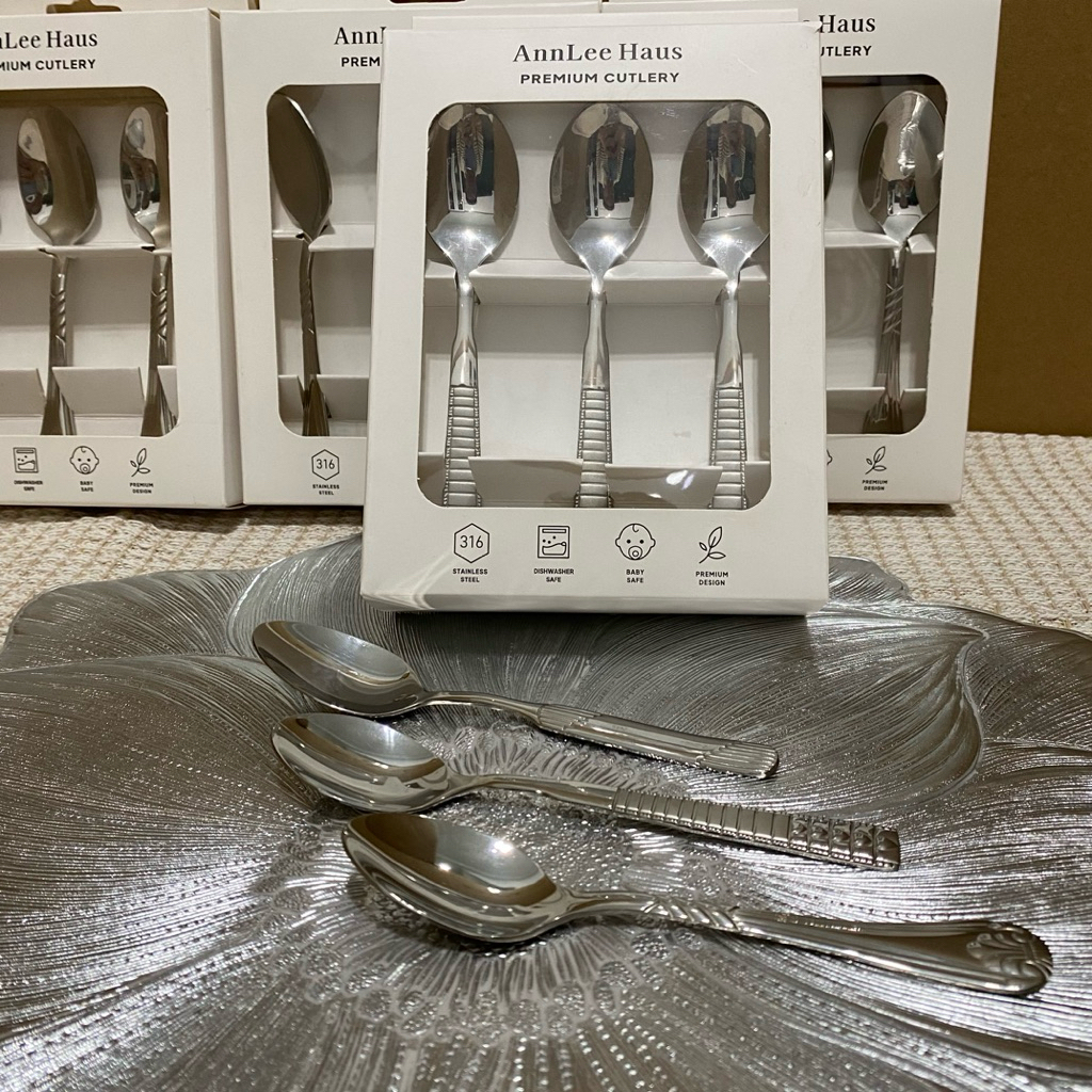 Set of 6 18/10 stainless steel baby spoons, surplus products exported ...