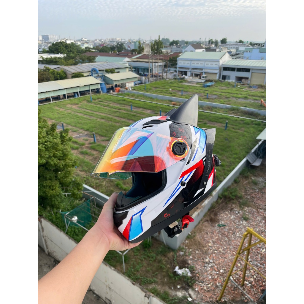 AGU HELMET 1 DARGON BOY STICKER BATMAN EARS AND GENUINE WIND TAIL ...