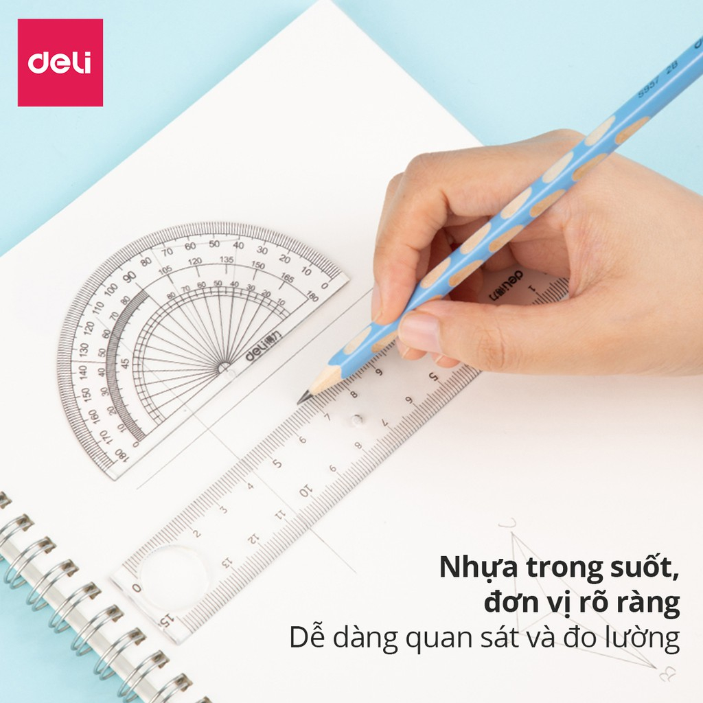Ruler, protractor, eke Deli for students, 4-piece school tool set ...