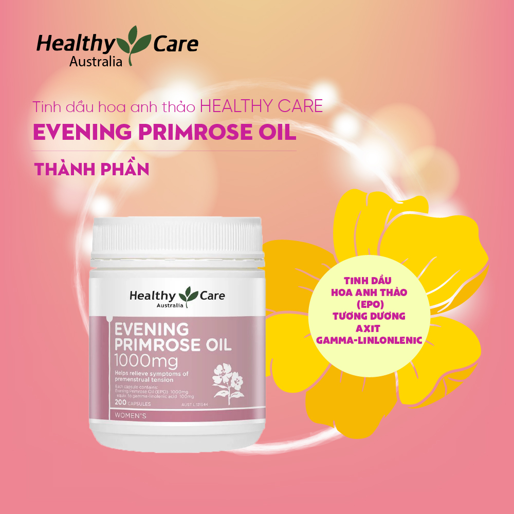 Australian Evening Primrose Oil 1000mg Healthy Care regulates endocrine