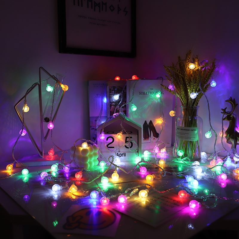 3m long snowflake star-style flashing LED lights hanging on pine trees ...