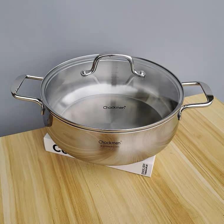 Chockmen 30cm stainless steel pot 30cm High quality 316 stainless steel soup pot with glass lid Shopee Singapore