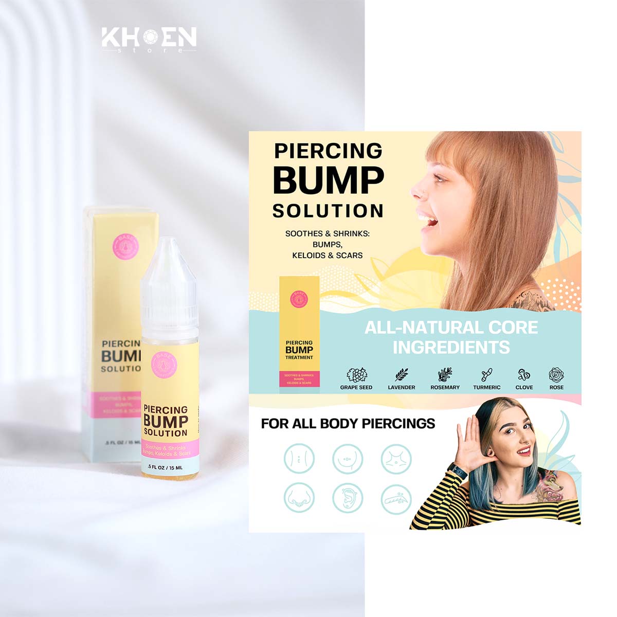 (1 Bottle) Piercing Bump Solution to soothe piercings - Eyelets Store ...