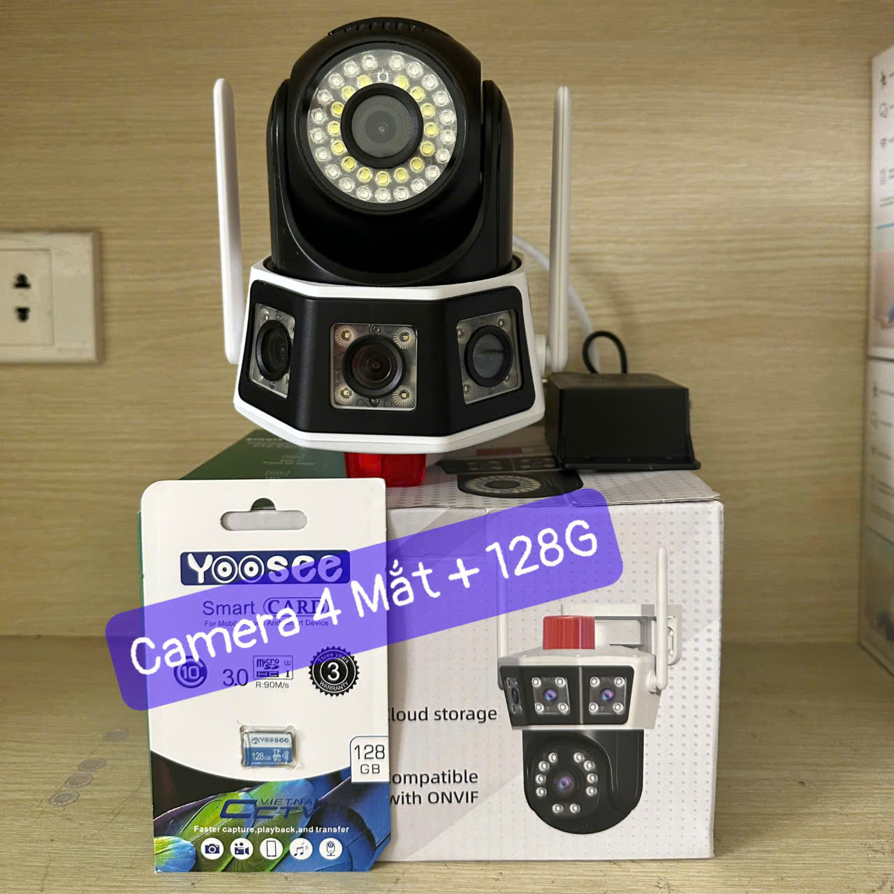 [New 2024] Yoosee 4eye Outdoor Camera, 3 Separate 15MP Screens