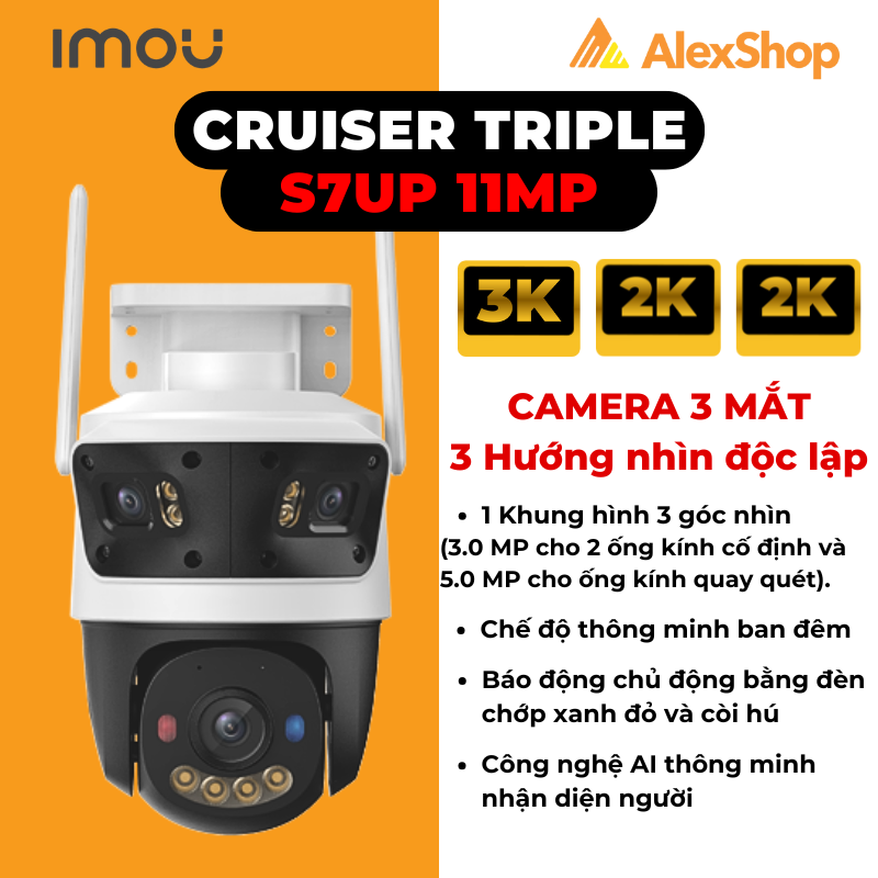 [COMBO- 256G Card] Imou S7UP 3-Eye Camera Combo with 256G Card ...