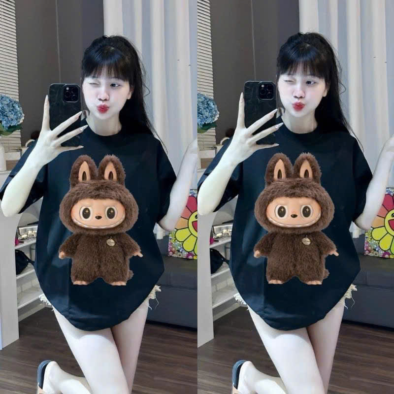 Labubu VER 3 T-shirt, loose form, fashion, Menswear Round Neck T-shirt ...
