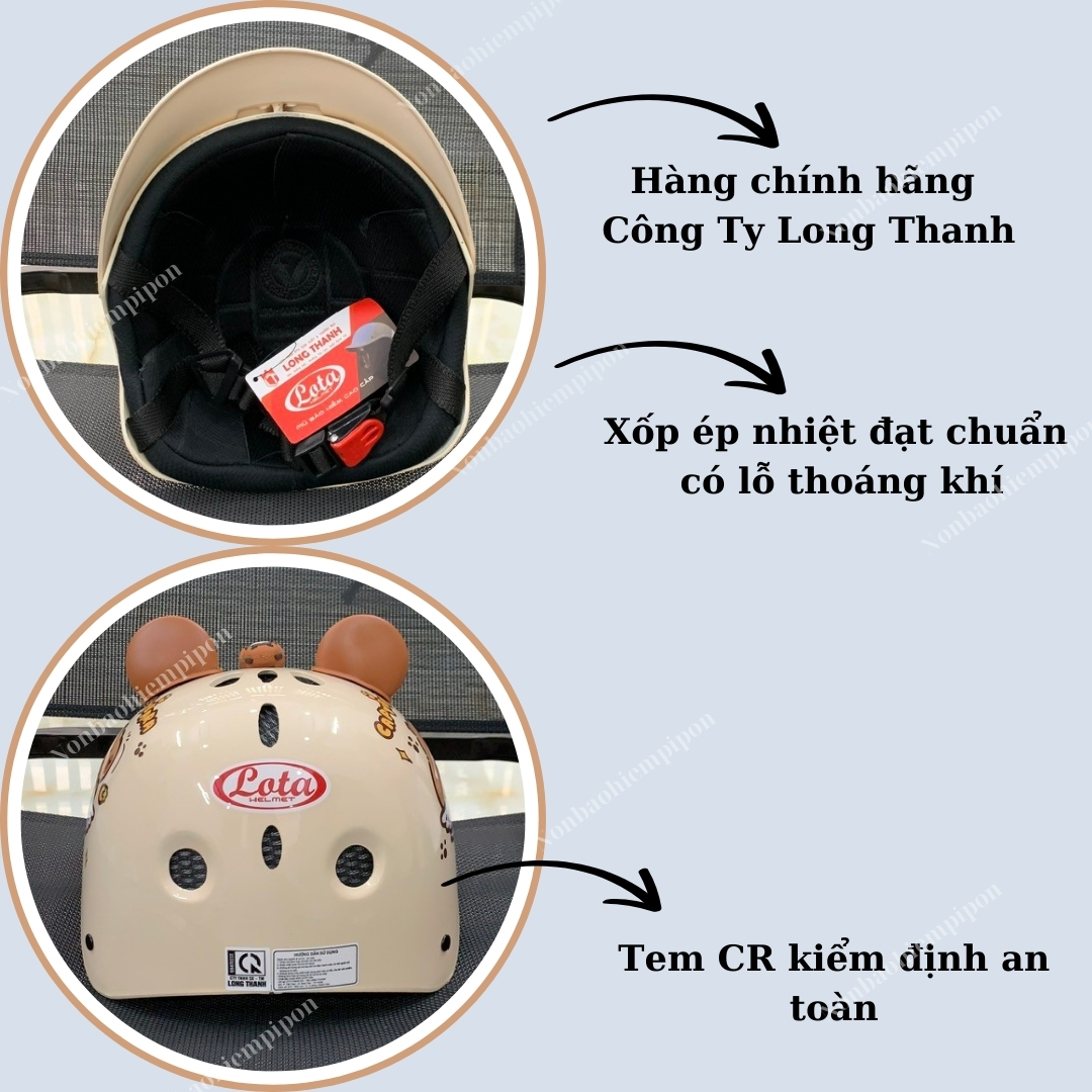 Kuromi, Labubu, Cabypara baby helmets with genuine 3D stickers from