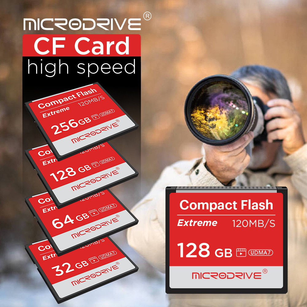 CF Microdrive Compact flash card 32GB 64GB 128GB 120MB/s CF memory card ...