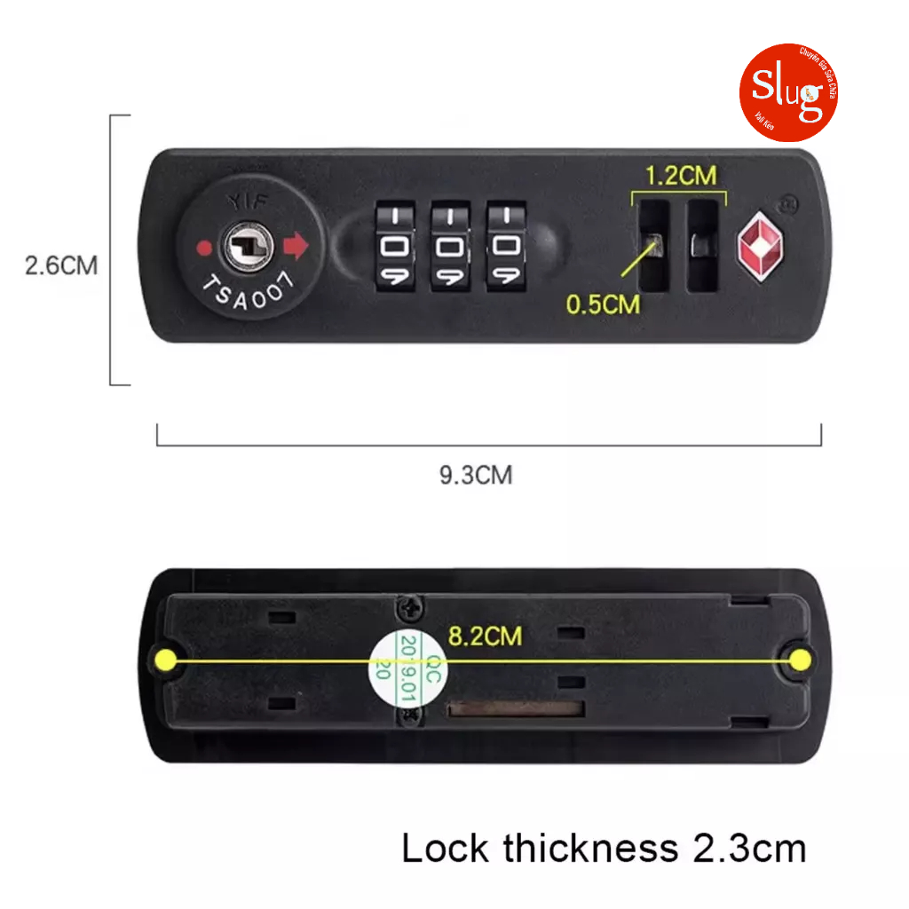 Tsa 007 standard suitcase lock Concealed fixed lock | Shopee Singapore