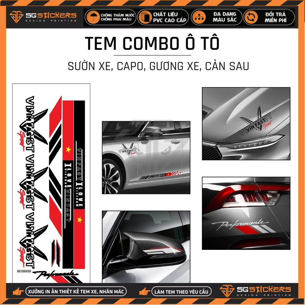Car Stickers with All Vinfast Model Parts | Cboto05 | Most Beautiful ...