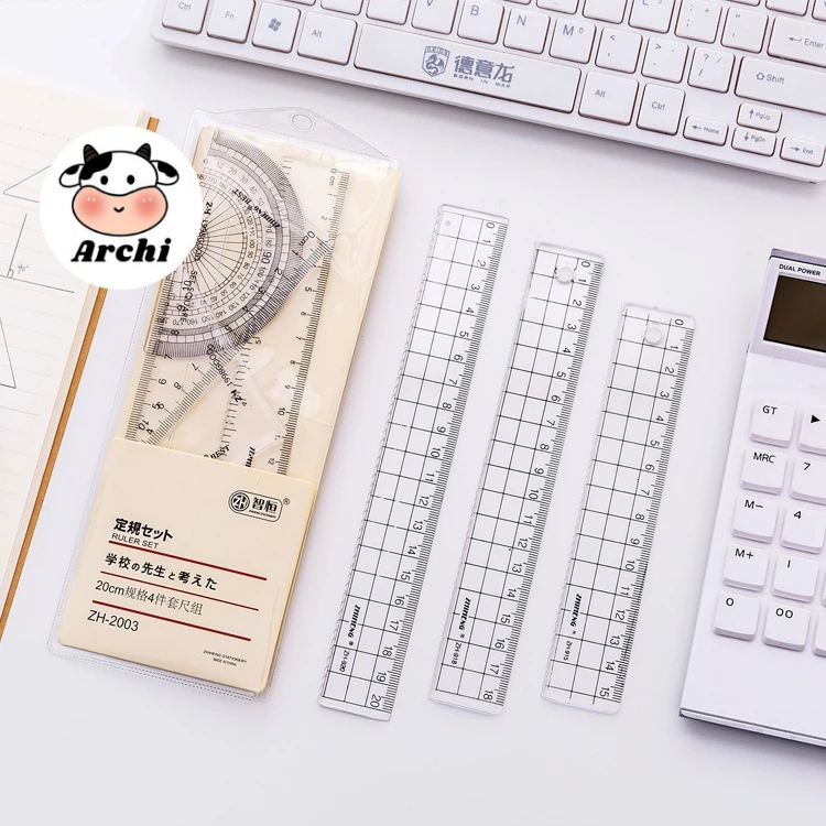 Eke Uni transparent plastic ruler, 20cm acrylic ruler, simple design ...