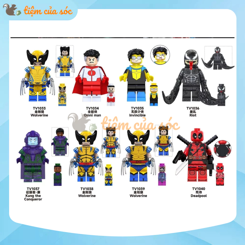 Wolverine Toy minifigures Werewolf And deadpool, kang, riot Characters ...