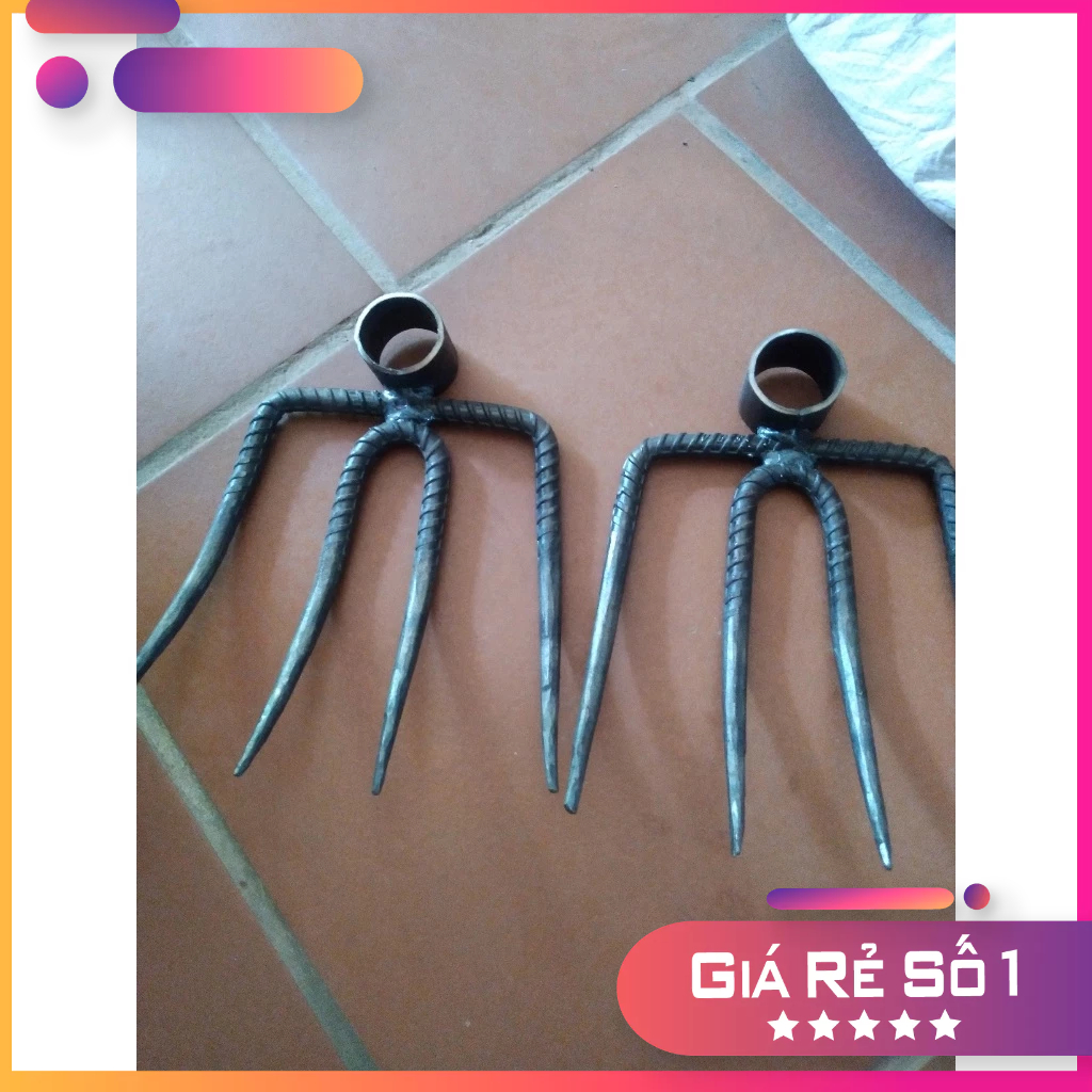 Grass rake, soil rake, 4-tooth manure rake made of super durable ...
