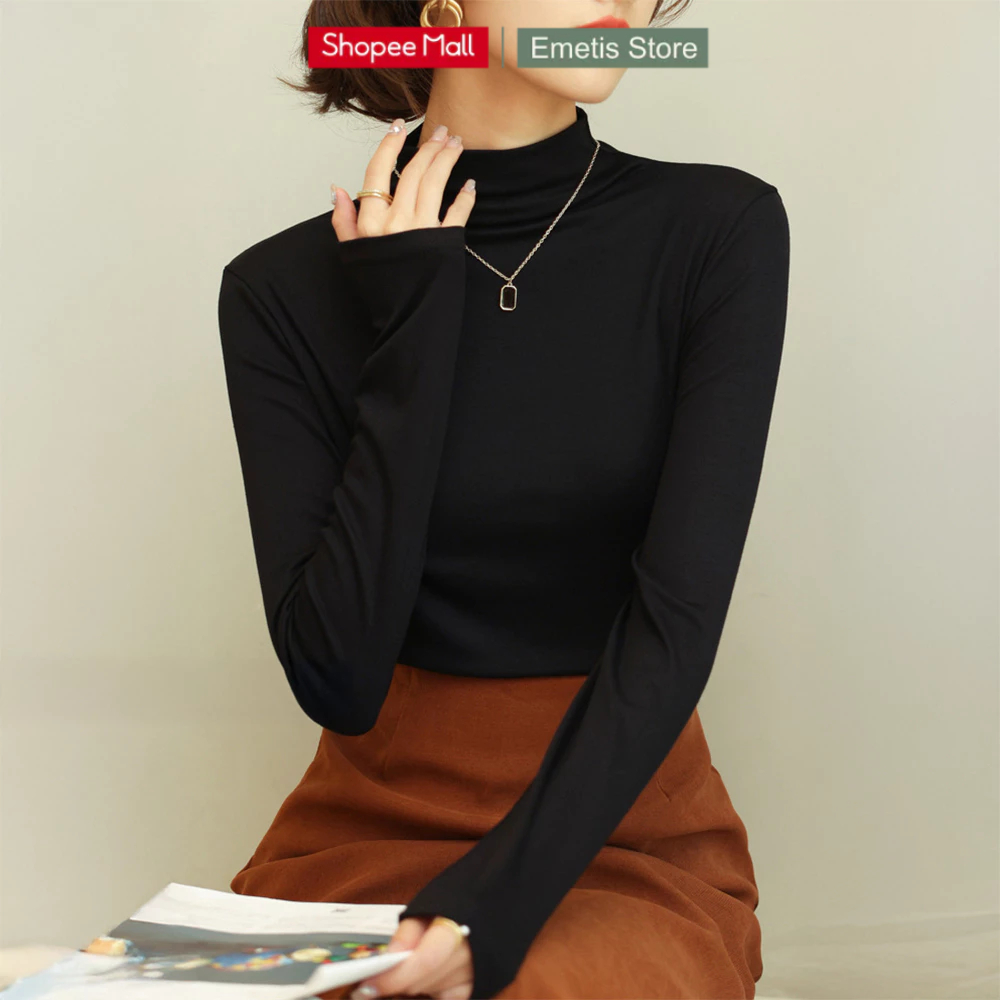 EMETIS H898 women's long-sleeved high-collar T-shirt, new fall-winter ...