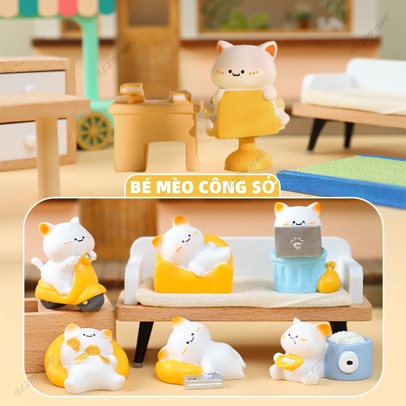 OFFICE CAT - Collectible BLIND BOX model toys, cute working cat model ...