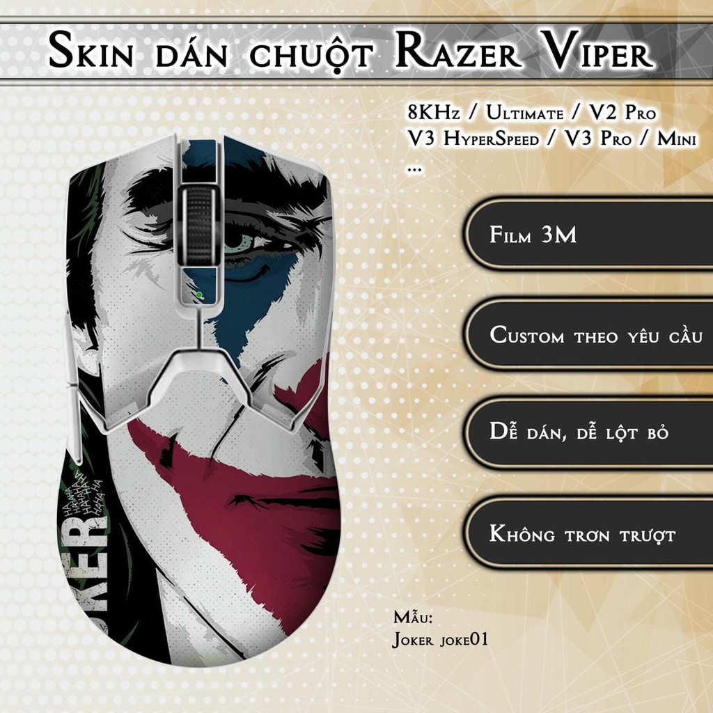 Razer Viper 8KHz mouse Skin, Ultimate, V2, V3 Pro, HyperSpeed, Mini ...
