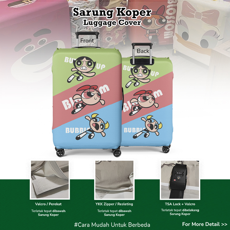 The Powerpuff Girls 001 - Sarung Koper / Luggage Cover / Pelindung Koper