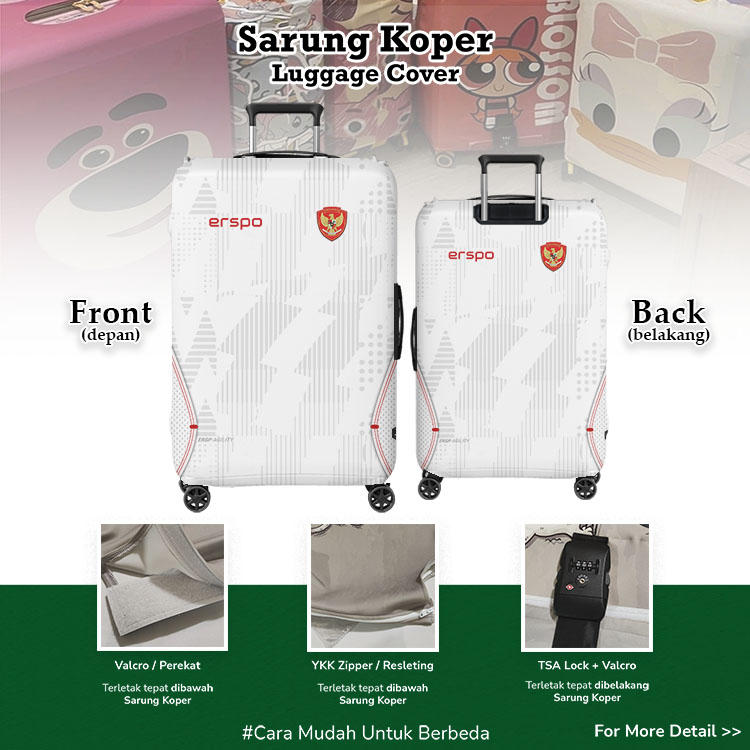 Siap Meluncur dengan Gaya Jersey Erspo Away Edisi Timnas Indonesia 2024 Sarung Koper - Luggage Cover / Pelindung Koper / Desain Sarung Koper Unik / Jersey tandang timnas indoensia