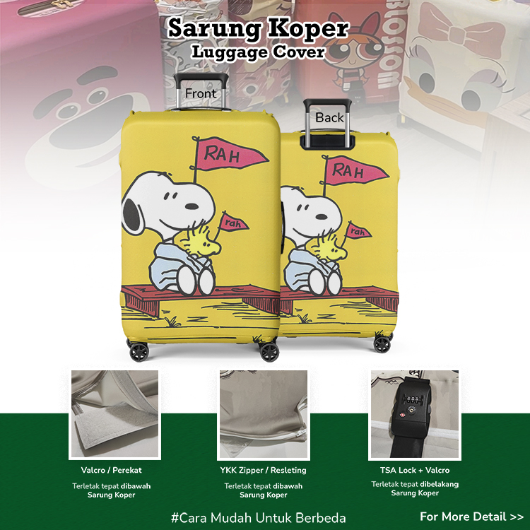 Snoopy 003 - Sarung Koper / Cover Pelindung Koper /Luggage Cover