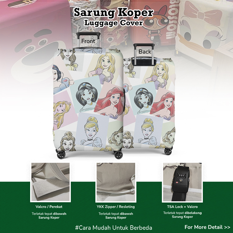Disney Princess 002- Sarung Koper / Luggage Cover / Pelindung Koper