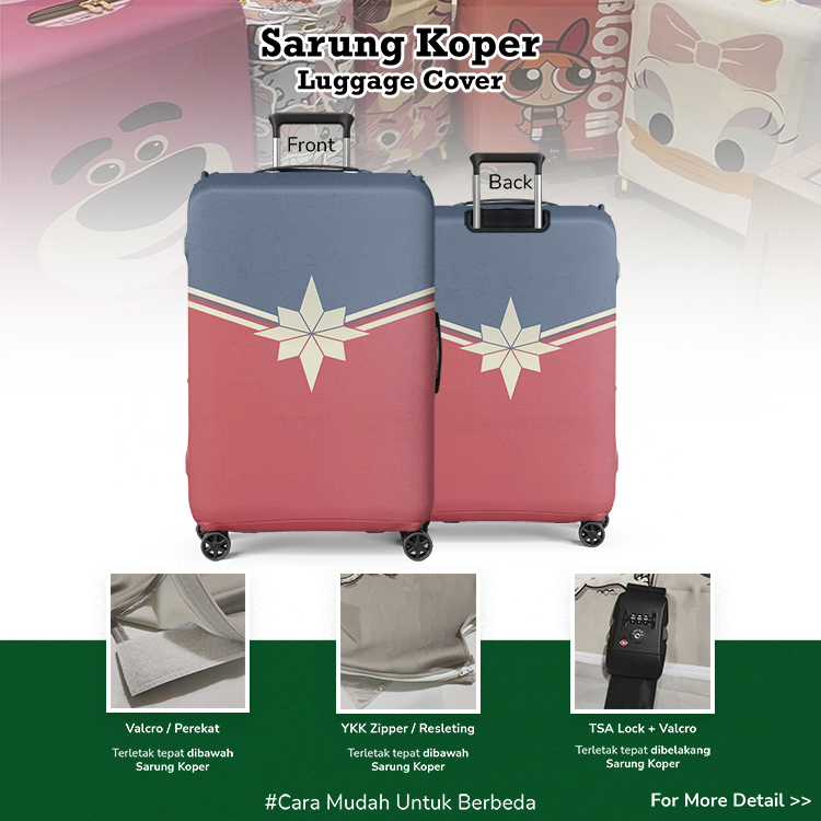 Sarung Koper Captain Marvel 03 /Luggage Cover /Pelindung Koper