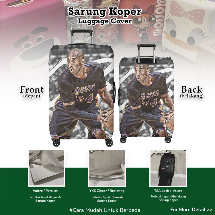NBA Kobe Bryant The Black Mamba 002 Luggage Cover - Sarung Koper / Pelindung Koper / Desain Sarung Koper Unik / Sarung Koper NBA