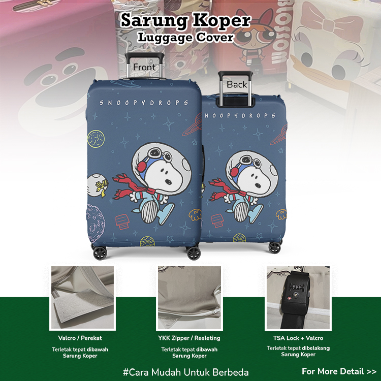Snoopy 005 - Sarung Koper / Cover Pelindung Koper /Luggage Cover