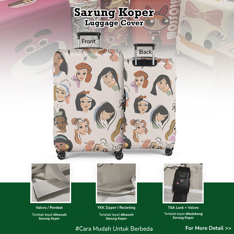 Disney Princess 003- Sarung Koper / Luggage Cover / Pelindung Koper