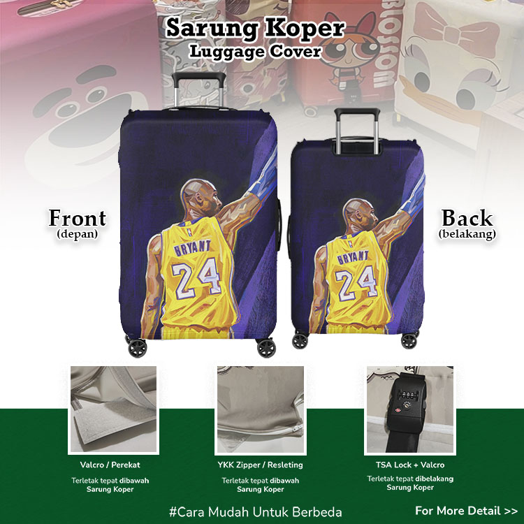 NBA Kobe Bryant The Black Mamba 001 Luggage Cover - Sarung Koper / Pelindung Koper / Desain Sarung Koper Unik / Sarung Koper NBA