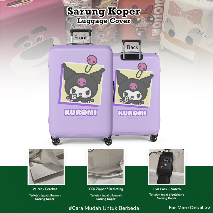 Kuromi: Si Kelinci Hitam yang Menawan 002 - Sarung Koper / Pelindung Koper / Desain Sarung Koper Unik / Hello Kitty