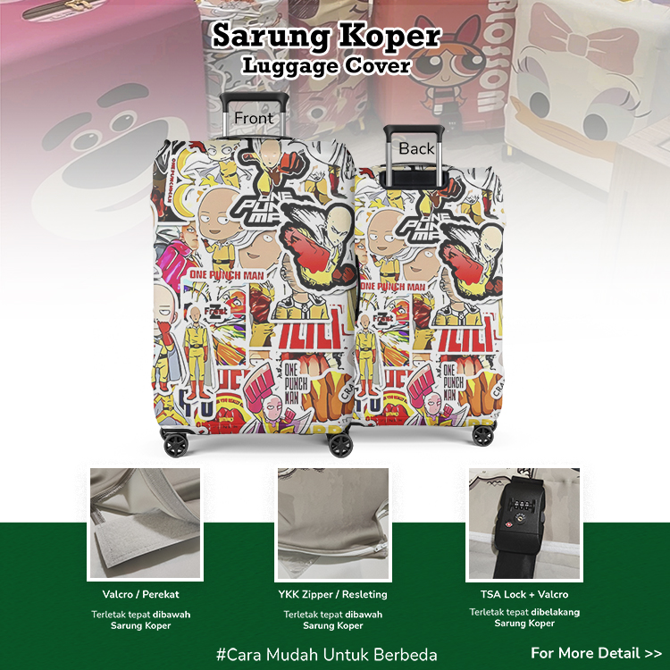 Saitama One Punch Man 003 - Sarung Koper / Luggage Cover / Pelindung Koper